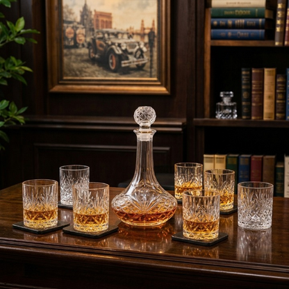 7PCs Royal Crystal Decanter & Glass Set