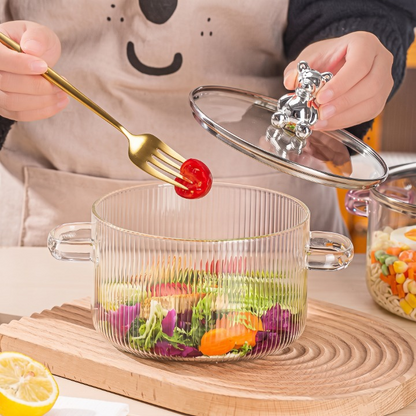 Transparent Heat Resistant Glass Cooking Pot 1600ML