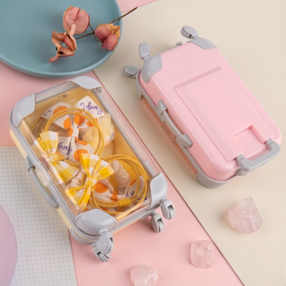 Elegant Mini Jewelry Makeup Trolley Case