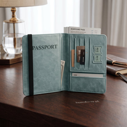 Premium Leather Passport Holder Travel Wallet