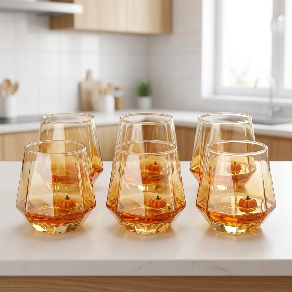 6PCs Signature Golden Glass Set