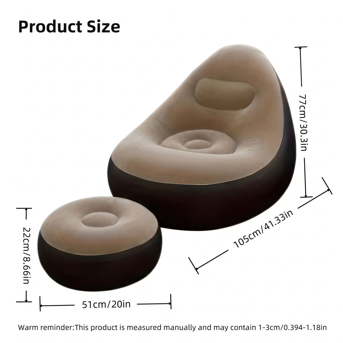 Comfortable Inflatable Sofa With Footrest