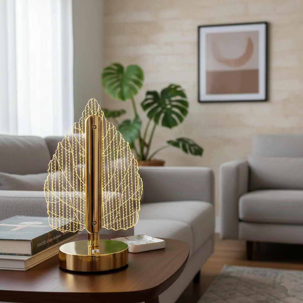 Leaf Design Rechargeable Touch Sensor Table Lamp