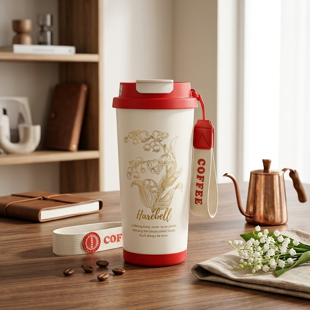 Stainless Steel Floral Coffee Mug