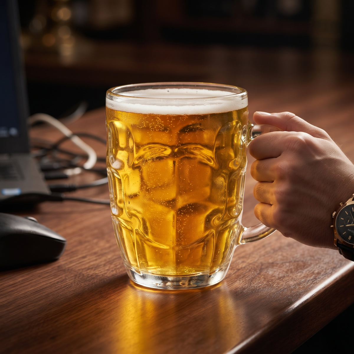 Elegant Crystal Textured Glass Mug 520ML