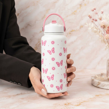 Stainless Steel Printed Water Bottle With Handle 1000ML