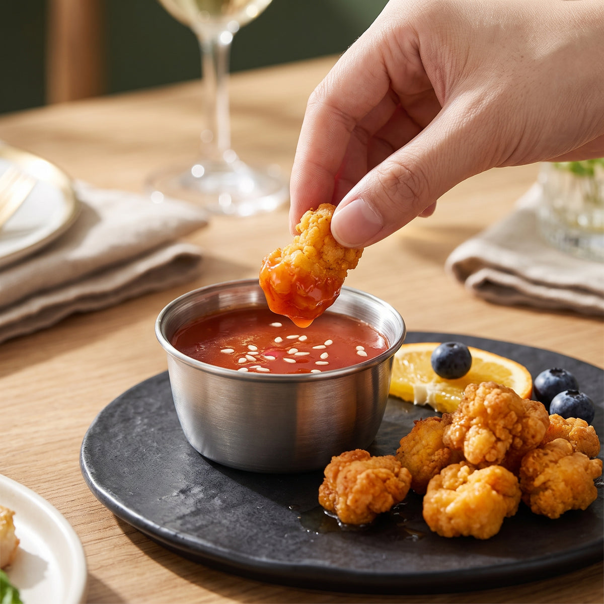 4PCs Stainless Steel Sauce Cups With Lids