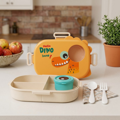 Portable Dino Cartoon Kids Lunch Box