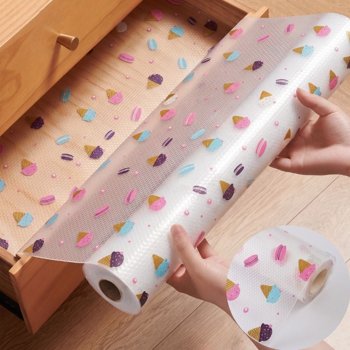 Anti-Slip Ice Cream PVC Drawer & Fridge Sheet Roll