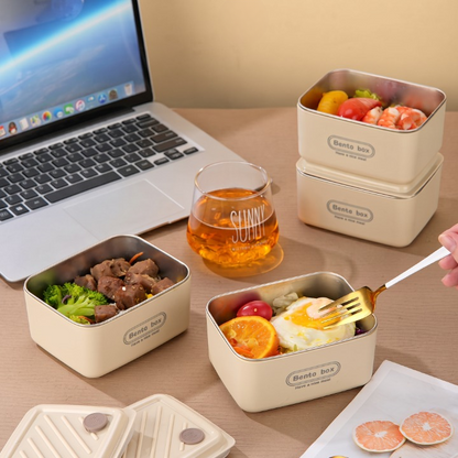 3PCs Stainless Steel Square Insulated Boxes