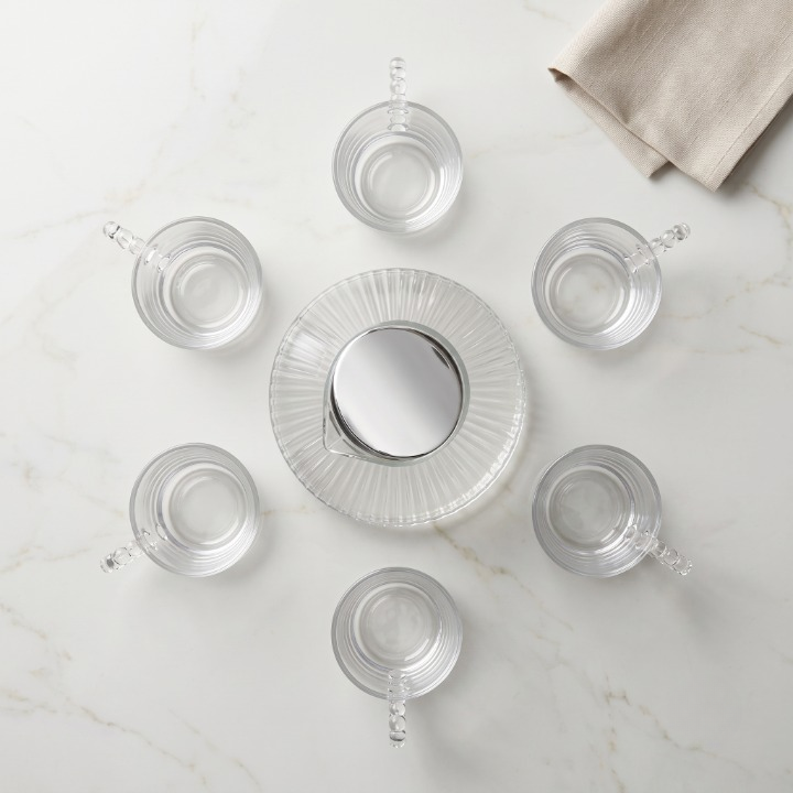 7PCs Elegant Ribbed Jug & Glass Set