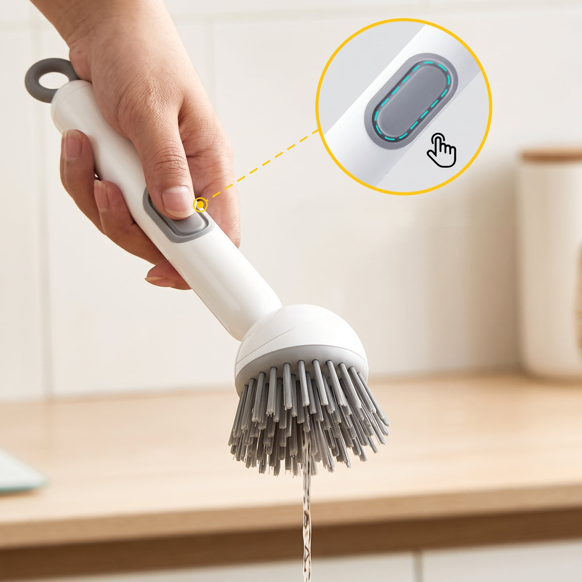 Dish Cleaning Brush With Soap Dispenser