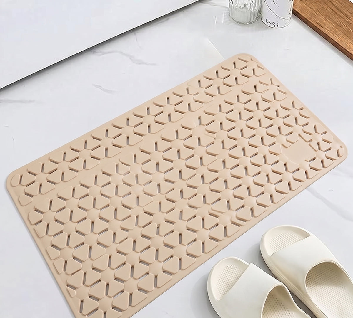 Yellow Waves Absorbent Bathroom Mat