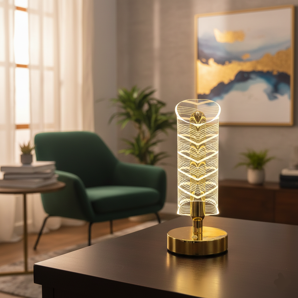 Rechargeable Touch Sensor Crystal Table Lamp