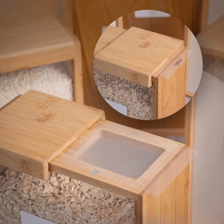 Wooden Grain Storage Container With Lid