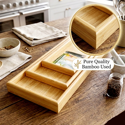 Set of 3 pcs Wooden Serving Trays