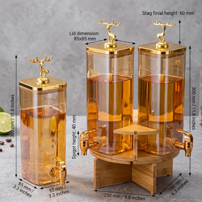 3-in-1 Rotating Beverage Dispenser with Deer Lid