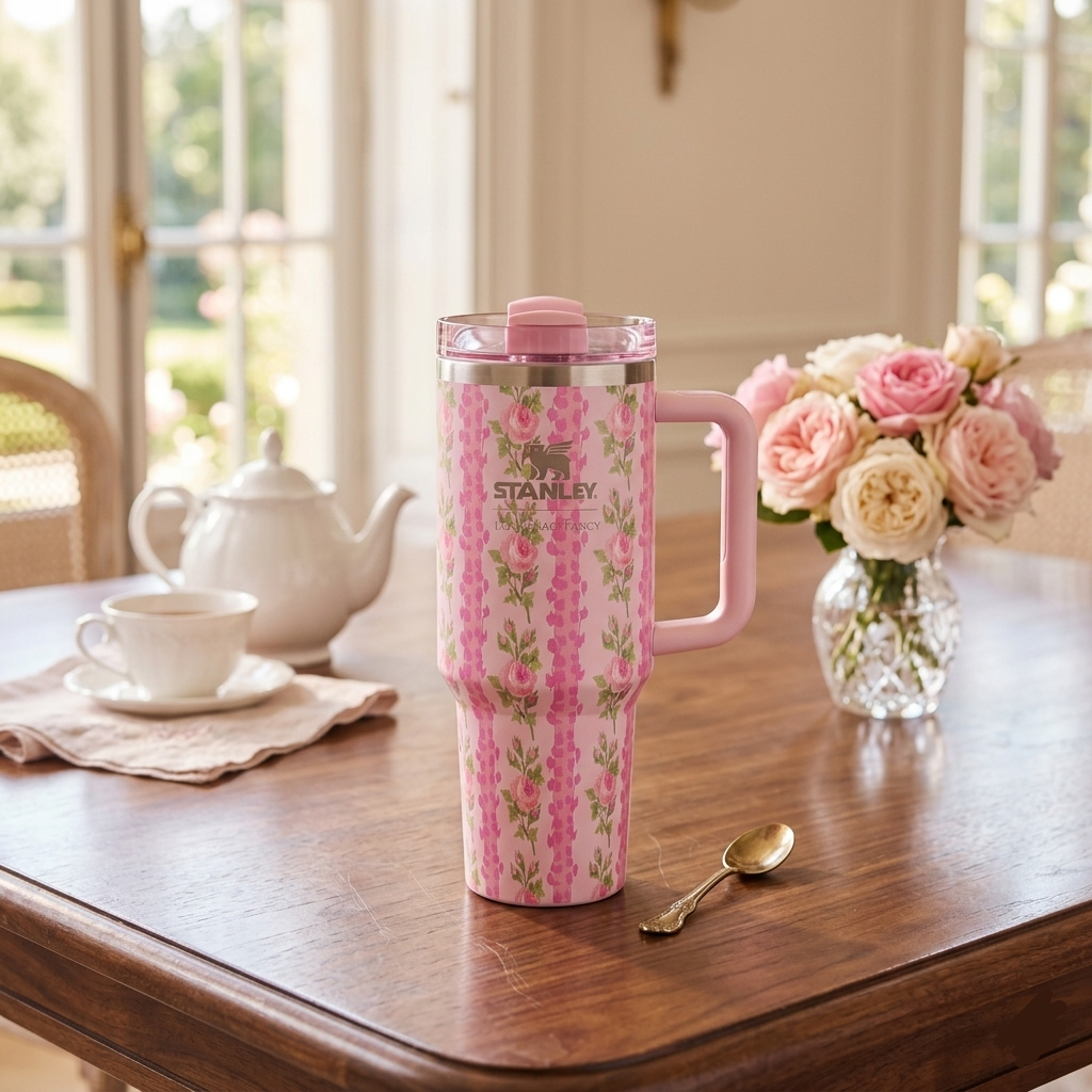Stainless Steel Flower Printed Tumbler