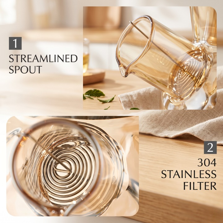 Crystal Glass Tea Kettle With Diamond Cut Lid