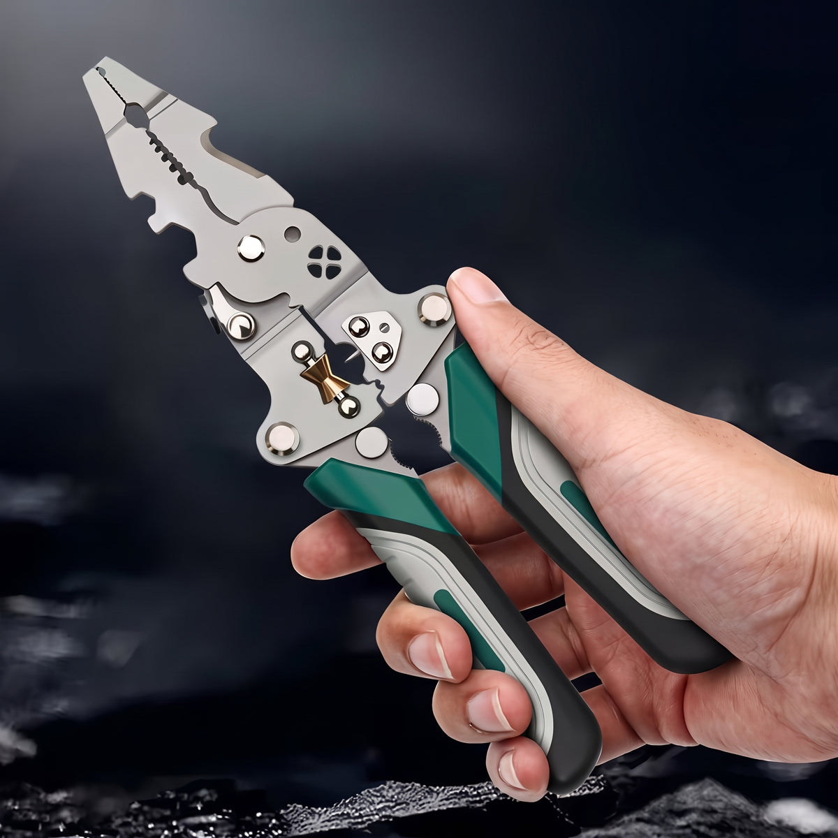 21-In-1 Foldable Wire Stripper Crimper Pliers