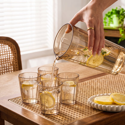 5PCs Acrylic Water Bottle & Glass Set