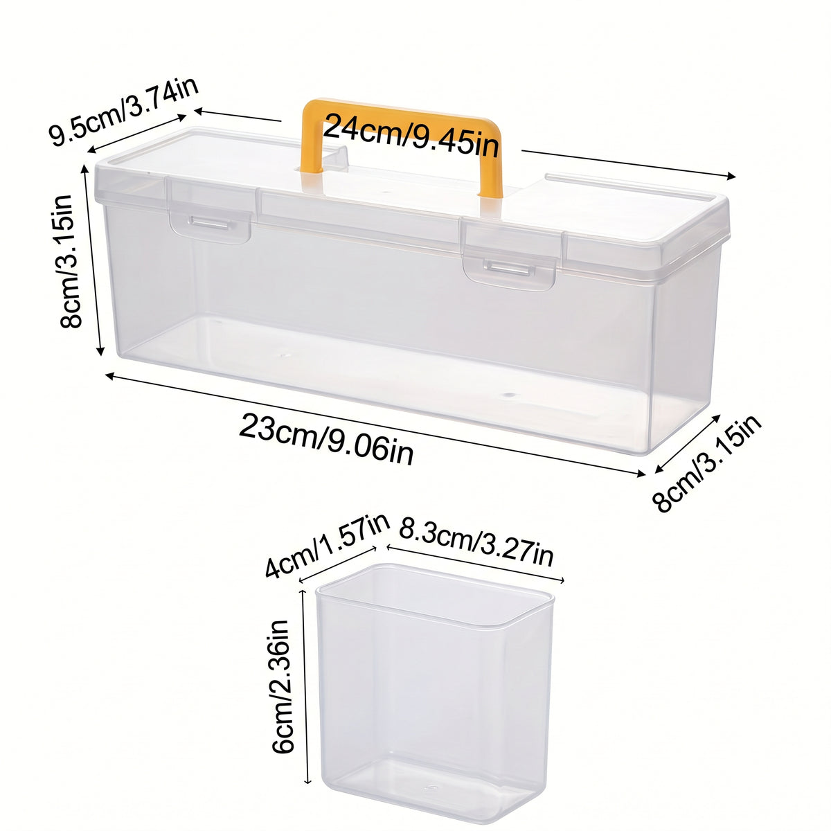 6-Grid Plastic Storage Box With Handle