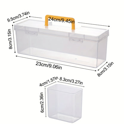 6-Grid Plastic Storage Box With Handle