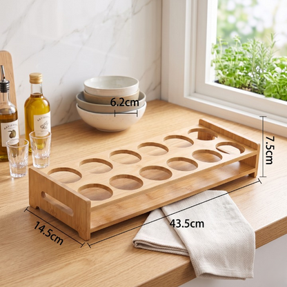 12 Grid Wooden Kitchen Egg Tray