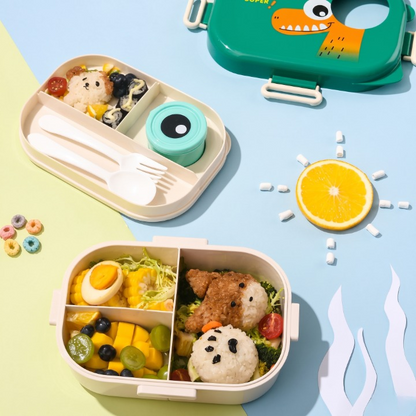 Portable Dino Cartoon Kids Lunch Box