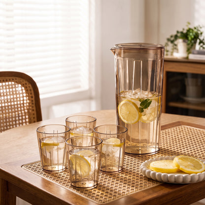 5PCs Acrylic Water Bottle & Glass Set
