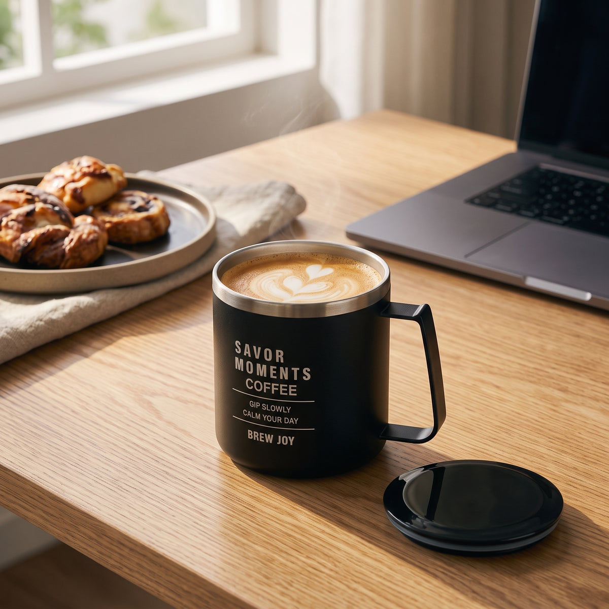 Elegant Double Layer Coffee Mug With Lid