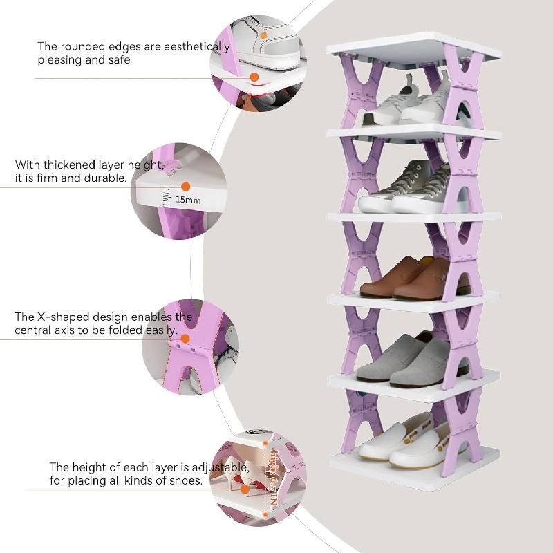 6 Layer Foldable Shoe Rack Organizer