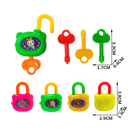 5Pcs/Set Mini Colorful Plastic Lock with Key