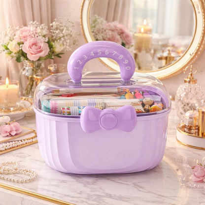 Cute Storage Box with Handle and Bow