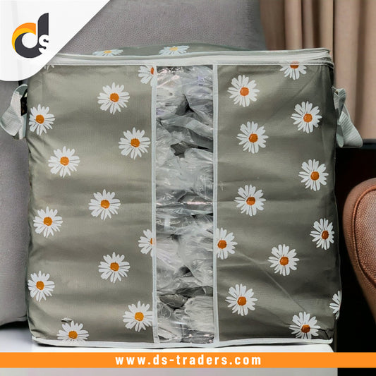 Jumbo Size Multipurpose Storage Bag & Organizer for Clothes & Blanket Gray Color