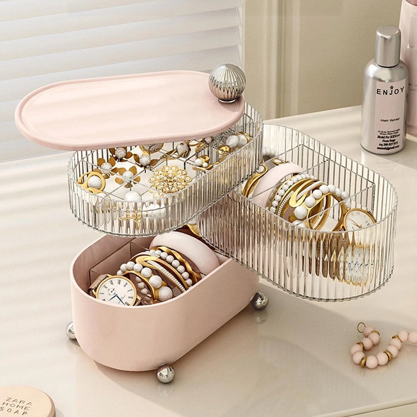 Multi-Layer Rotating Desktop Cosmetic Organizer