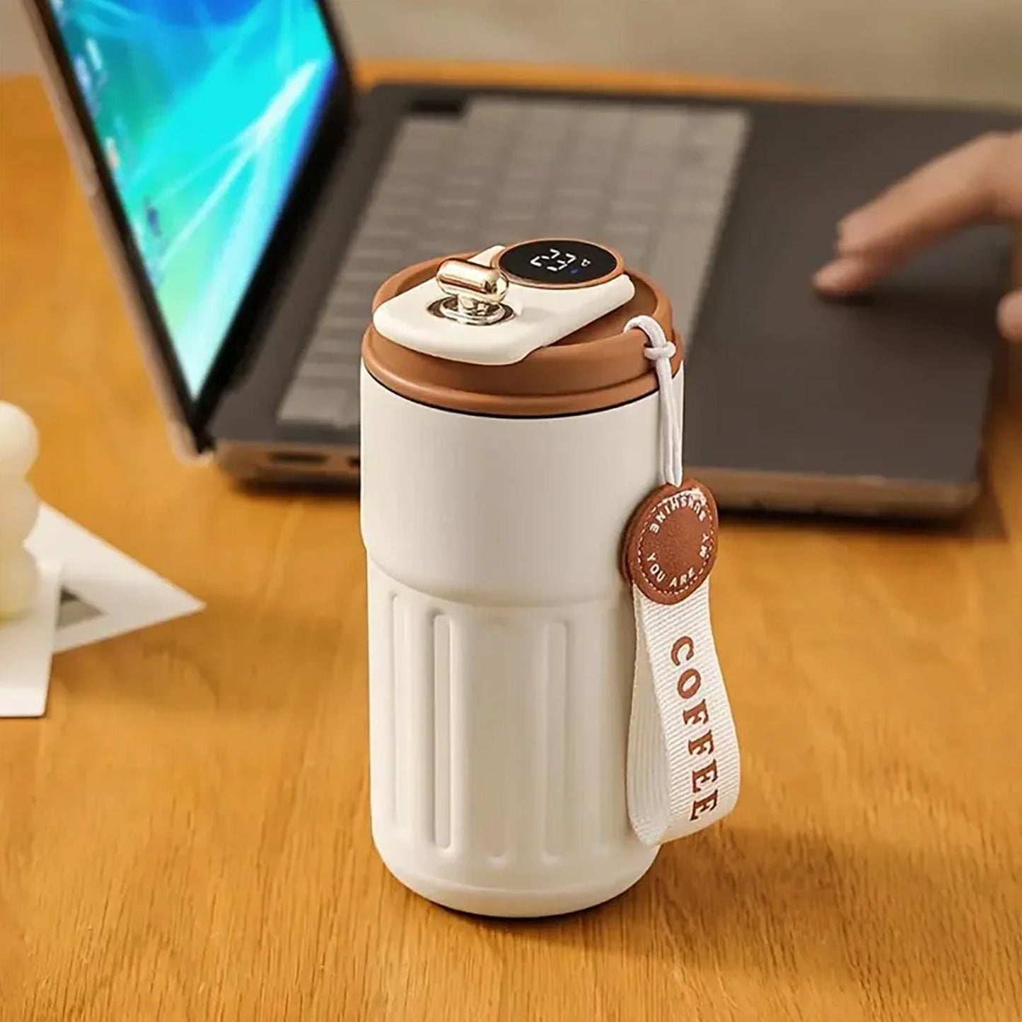 Stainless Steel Vacuum Coffee Mug with Temperature Display