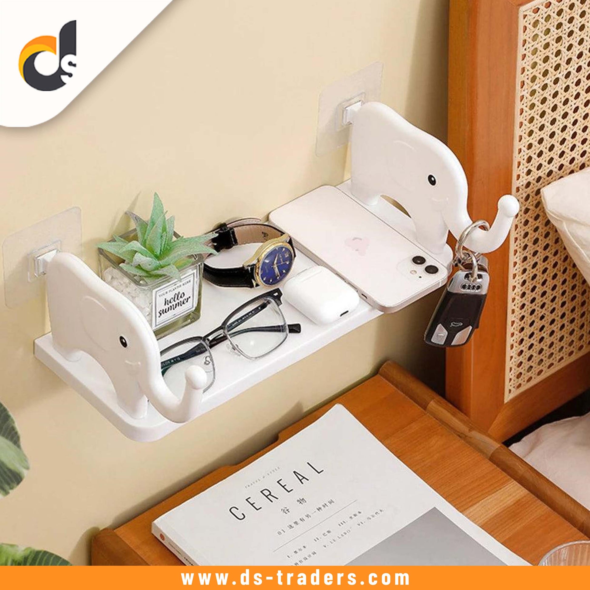 Multifunctional Elephant Shape Wall Mounted Storage Shelf