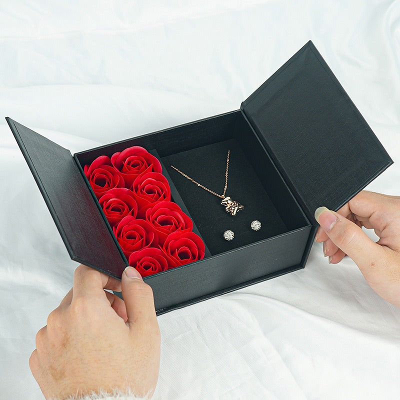 Rose Flower Jewelry Storage Gift Box