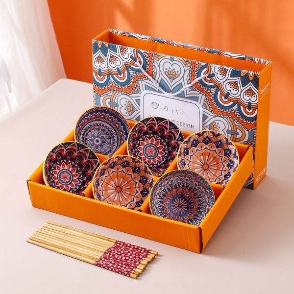 Creative Printed Ceramic Tableware Bowl Set