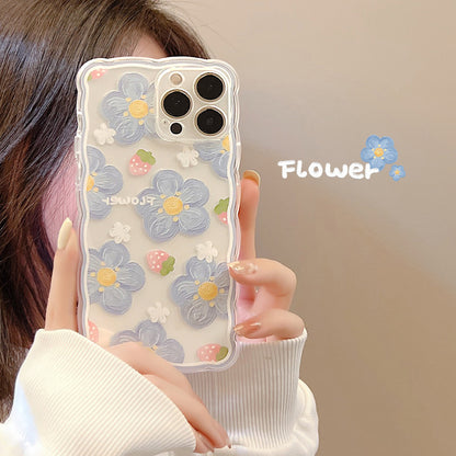 Blue Flower Design iPhone  back cover only