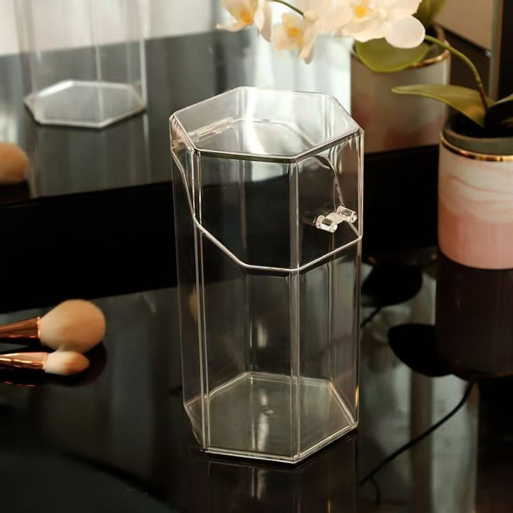 Transparent Hexagon-Shaped Makeup Organizer