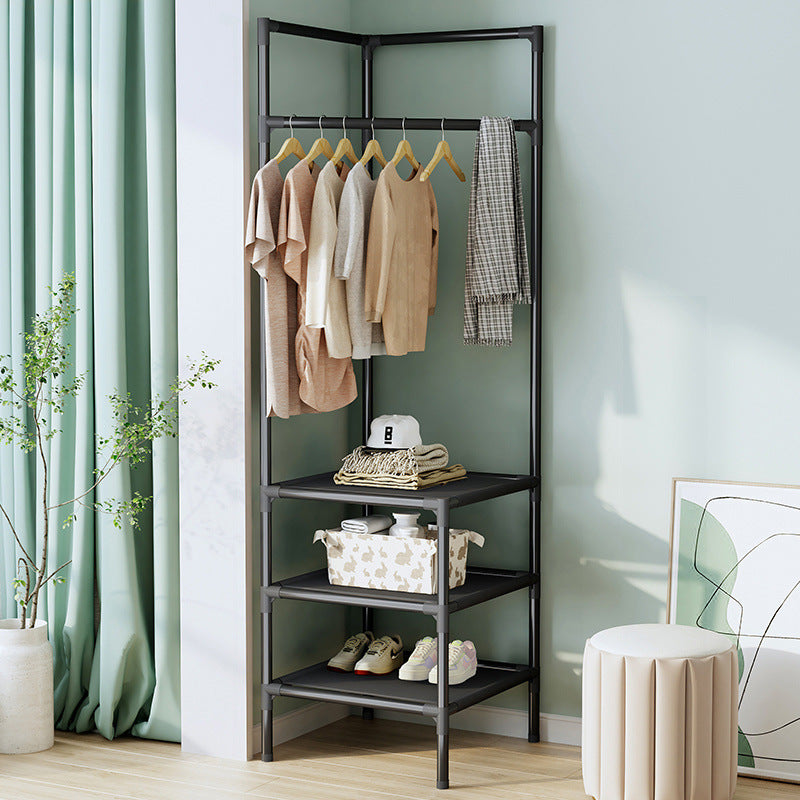 Corner Coat Rack With Mlti Storage Shelf Cabinet