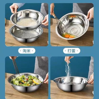 Stainless Steel 2PCs Grater & Strainer Bowl