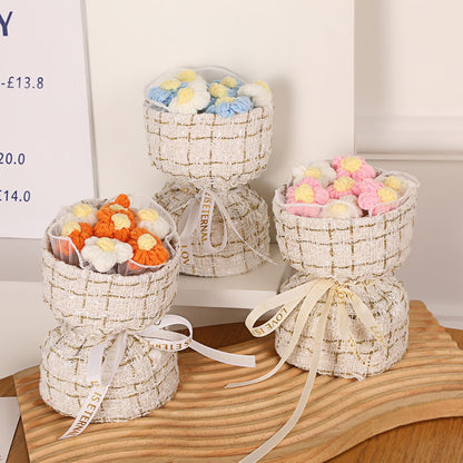 Creative Fabric Knitted Flower Bouquet