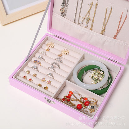 Leather Exterior Jewelry Organizer Box