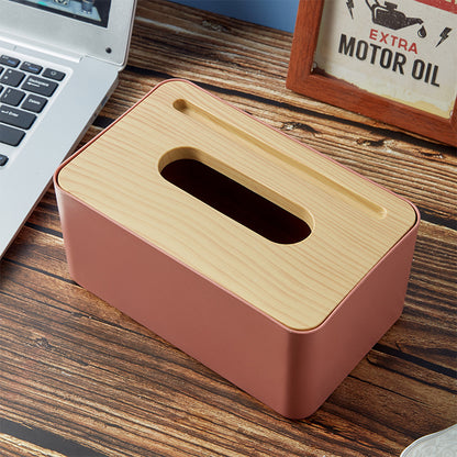 Tissue Box Holder With Phone Stand Slot Design