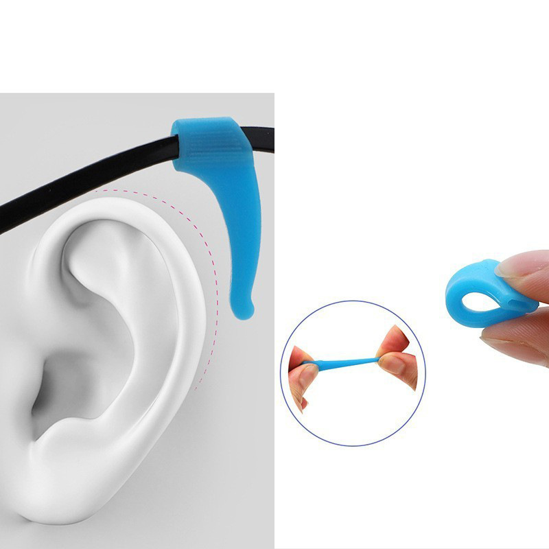 1 Pair Silicone Anti Slip Ear Hooks For Glasses