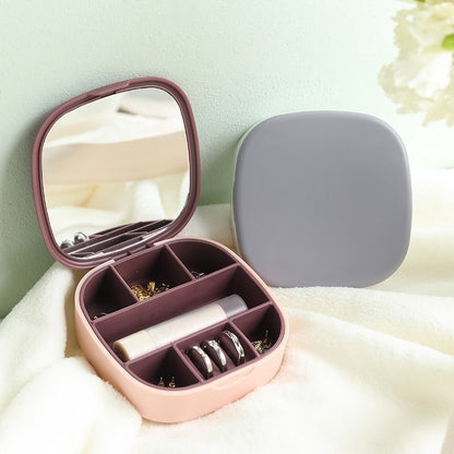 Portable Mini Jewelry Organizer with Mirror