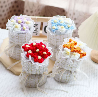 Creative Fabric Knitted Flower Bouquet